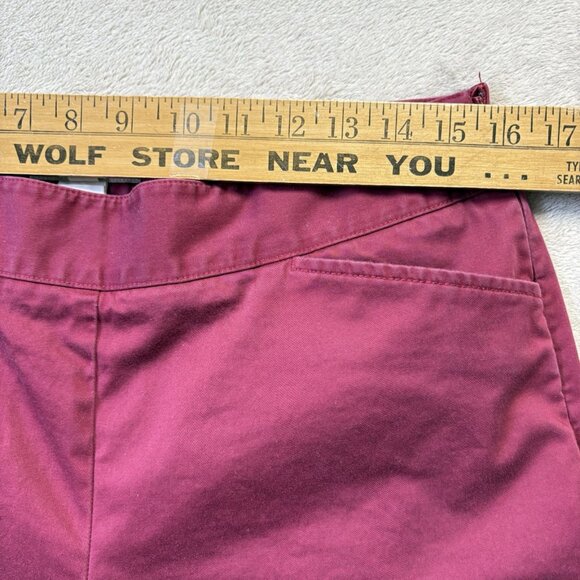 LL Bean Straight Fit Chino Women's 12 Regular Red Mid Rise Side Zip‎ - Picture 4 of 13